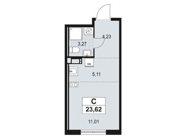 Студия 23.62 кв.м, ЖК «А101 Лаголово», 4 524 175 руб.