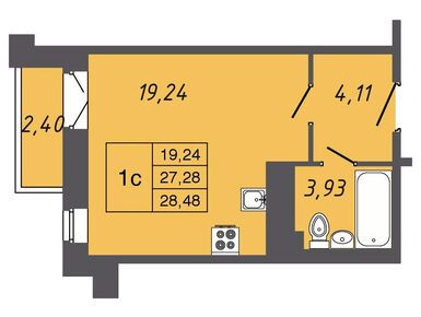 Планировки студии в ЖК «Апрель»