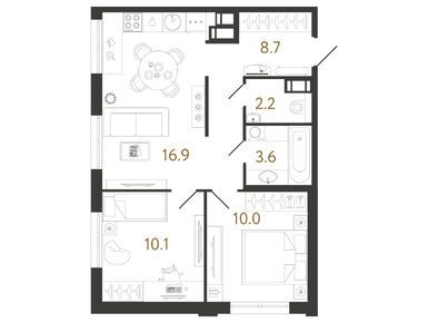 Планировки двухкомнатные в ЖК «Струны»