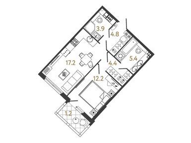 Планировки однокомнатные в ЖК «Миръ»