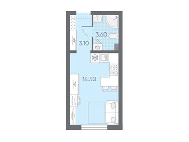 Планировки студии в ЖК «Ручьи»