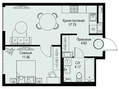 Планировки двухкомнатные в ЖК «Айди Петроградская»