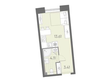 Планировки студии в ЖК «Бульвар Грина»