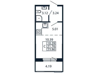 Планировки студии в ЖК «Полис Новоселье»