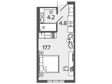 Студия 26.10 кв.м, ARTSTUDIO M103, 8 850 000 руб.