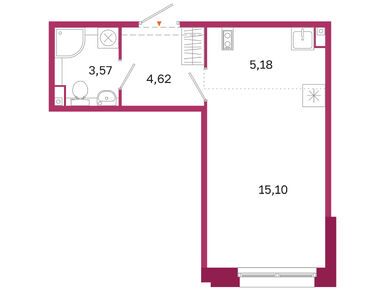 Студия 28.47 кв.м, ЖК «Дом на Курской», 11 942 453 руб.