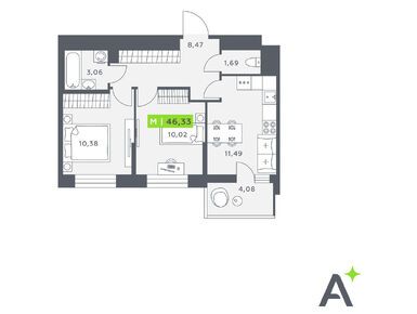 Планировки двухкомнатные в ЖК «Аквилон Verba»