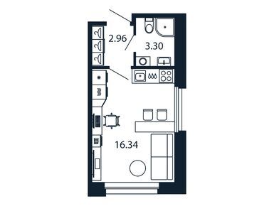 Планировки студии в ЖК «Полис Новоселье»