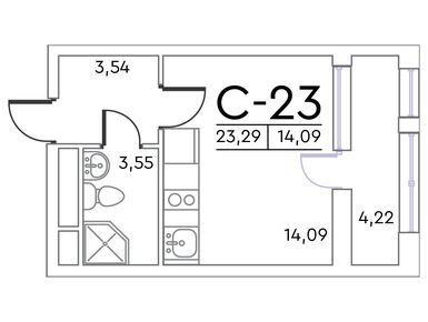 Студия 23.50 кв.м, ЖК NEW Time (Нью Тайм), 5 318 365 руб.