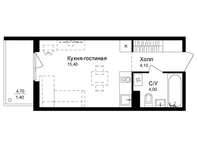 Планировки студии в Эко-квартал «Новая Дубровка»
