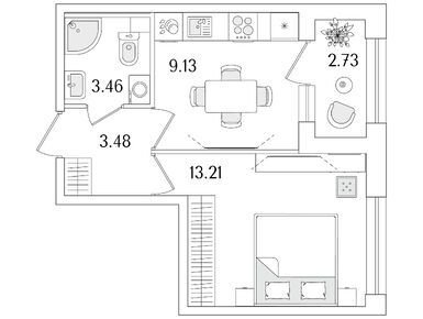 Планировки однокомнатные в ЖК «Аурум»