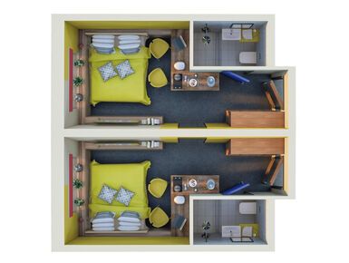 Планировки 2-к. апартаменты в Апарт-отель Vertical Московская