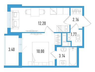 Планировки однокомнатные в ЖК AEROCITY (Аэросити)