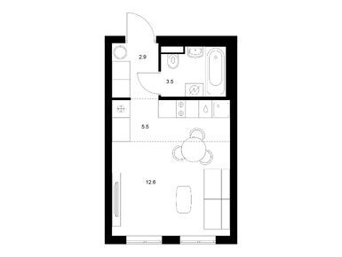 Студия 24.50 кв.м, Витебский парк, 7 335 300 руб.