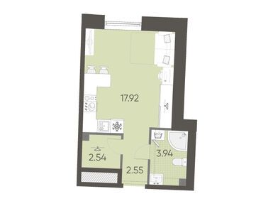 Студия 26.95 кв.м, ЖК «Бульвар Грина», 11 259 710 руб.