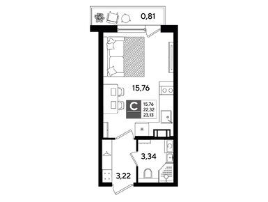Студия 23.13 кв.м, ЖК «Догма Юкки», 4 316 058 руб.