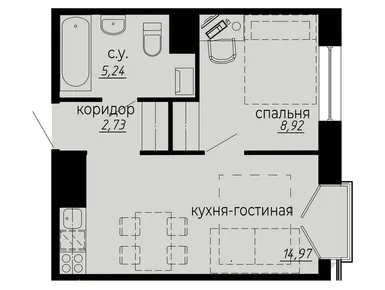 2-комнатные 31.86 кв.м, iD Polytech (АйДи Политех), 12 744 000 руб.