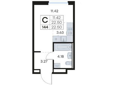 Студия 22.50 кв.м, ЖК «Глоракс Новоселье», 4 219 999 руб.