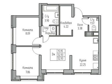 Планировки трехкомнатные в ЖК «ПАРК-КВАРТАЛ Юнтолово»