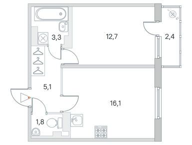 1-комнатная 39.00 кв.м, мкр. «Новое Сертолово», 7 215 000 руб.