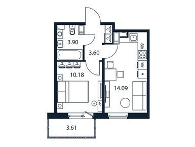 Планировки двухкомнатные в ЖК «Полис ЛАВрики»