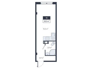 Студия 23.30 кв.м, ЖК «Ромашки», 3 350 260 руб.