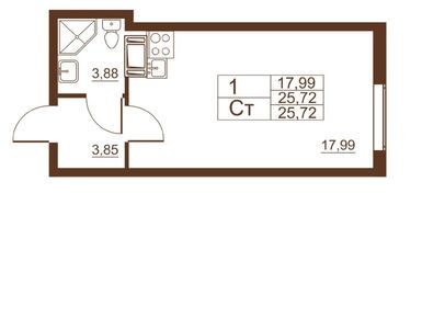 Планировки студии в ЖК «Полёт»