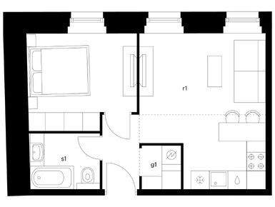 Планировки 1-к. апартаменты в Кантемировская 11