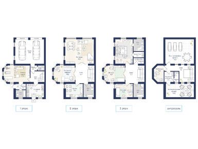 5-комнатная 308.40 кв.м, Поселок таунхаусов Охта Village, 22 391 585 руб.