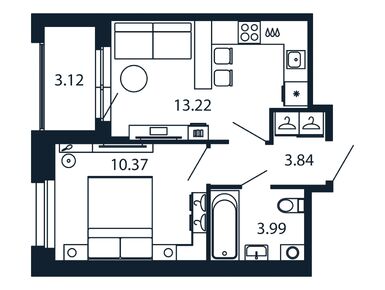 Планировки двухкомнатные в ЖК «Полис Новоселье»