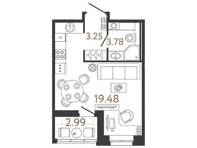 Планировки студии в ЖК Ultra City 3.0 (Ультра Сити 3.0)