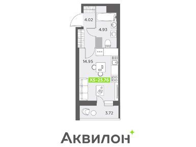 Студия 26.30 кв.м, ЖК «Аквилон ALL in 3.0», 7 023 552 руб.