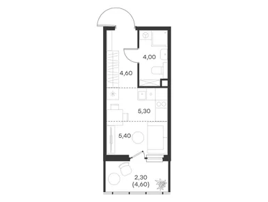 Студия 21.60 кв.м, Левел Мечникова, 7 691 158 руб.