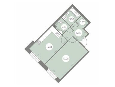 Планировки однокомнатные в ЖК «Огни Залива»