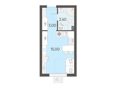 Студия 20.60 кв.м, ЖК «Ручьи», 4 664 664 руб.