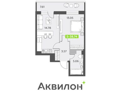 Планировки двухкомнатные в ЖК «Аквилон ALL in 3.0»