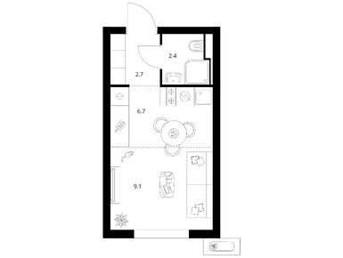 Планировки студии в Янинский лес