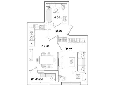 Планировки однокомнатные в ЖК «Академик»