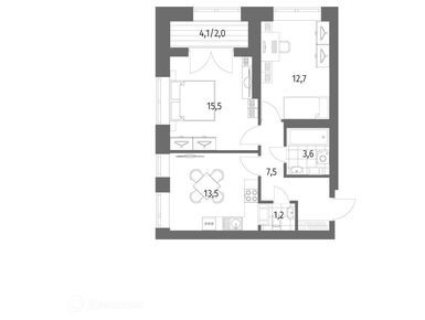 2-комнатная 56.10 кв.м, ЖК «Наука», 19 074 000 руб.