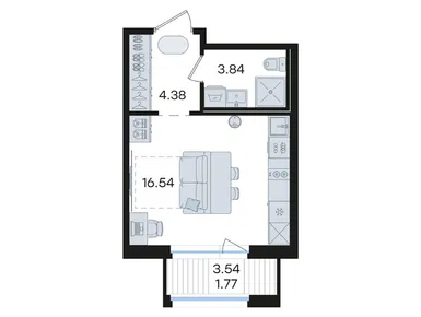 Студия 26.53 кв.м, ЖК «Глоракс Парголово», 5 959 999 руб.
