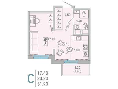 Студия 31.60 кв.м, ЖК «LOVO» (Лово), 6 138 575 руб.