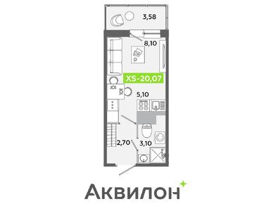 Студия 20.07 кв.м, ЖК «Аквилон ЯНИНО», 4 160 584 руб.