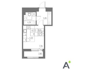 Планировки студии в ЖК «Аквилон SOLAR» (Солар)