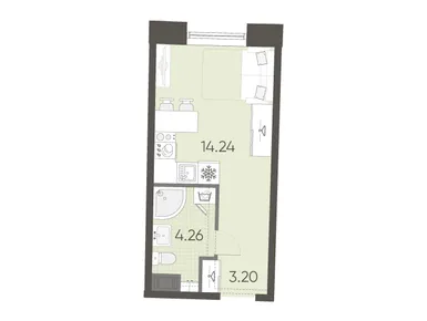Студия 21.70 кв.м, ЖК «Бульвар Грина», 10 144 750 руб.