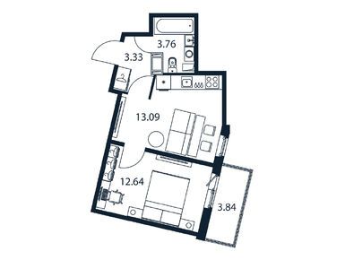 Планировки двухкомнатные в ЖК «Полис ЛАВрики»