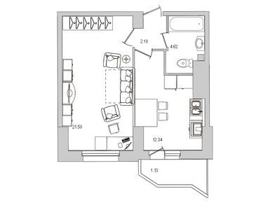 1-комнатная 43.30 кв.м, ЖК «Шекспир», 10 123 570 руб.