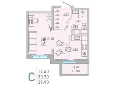 Студия 31.20 кв.м, ЖК «LOVO» (Лово), 6 091 169 руб.