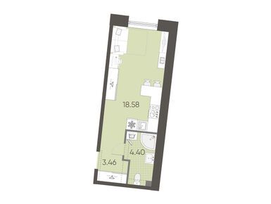Студия 26.44 кв.м, ЖК «Бульвар Грина», 10 967 312 руб.