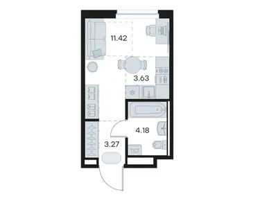 Студия 22.50 кв.м, ЖК «Глоракс Новоселье», 4 879 999 руб.