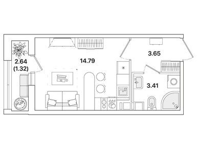 Студия 23.30 кв.м, ЖК «Академик», 6 876 678 руб.